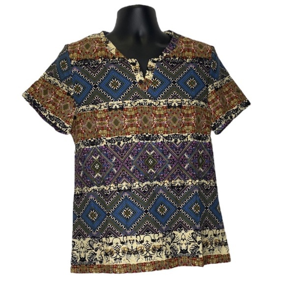 ZYFGfree Geometric Aztec Inspired Shirt (Size:XL, Color:Multi) - Picture 1 of 3